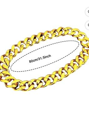 New heavy statement Gold Chain Necklace for parties hop rapper fun  jewelry